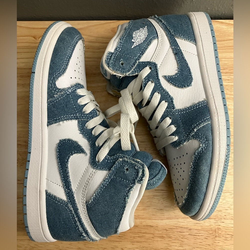 Nike Air Jordan 1 Retro High OG Denim RARE Jordans Sneakers Jeans Shoes - Picture 4 of 10